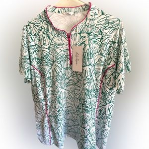 Women's Lady Hagen Tropical Linear Palm Golf Polo